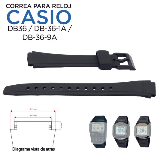 Pulso Correa reloj Casio DB36 / DB-36 / DB-36-1A / DB-36-9A (10079756)